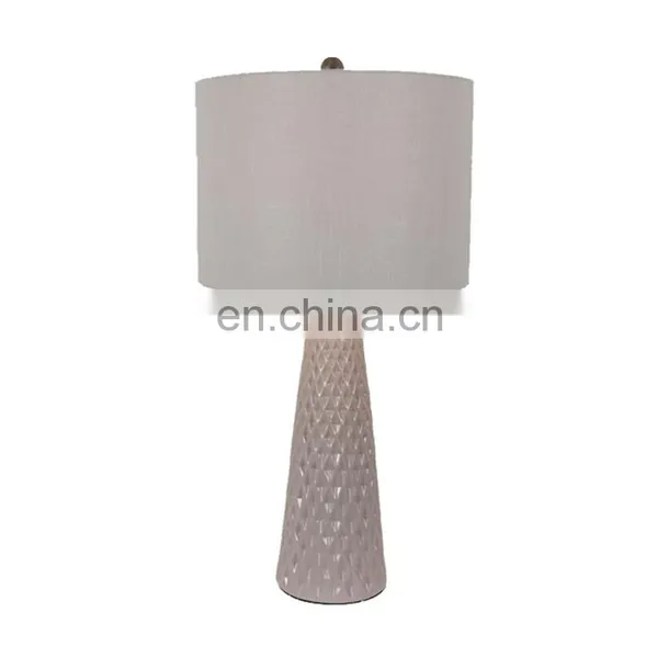 Light Gray Custom Ceramic Base Cheap Hotel Table Decoration Light Bedside Ceramic Lamps for Office Home Decor photo-3