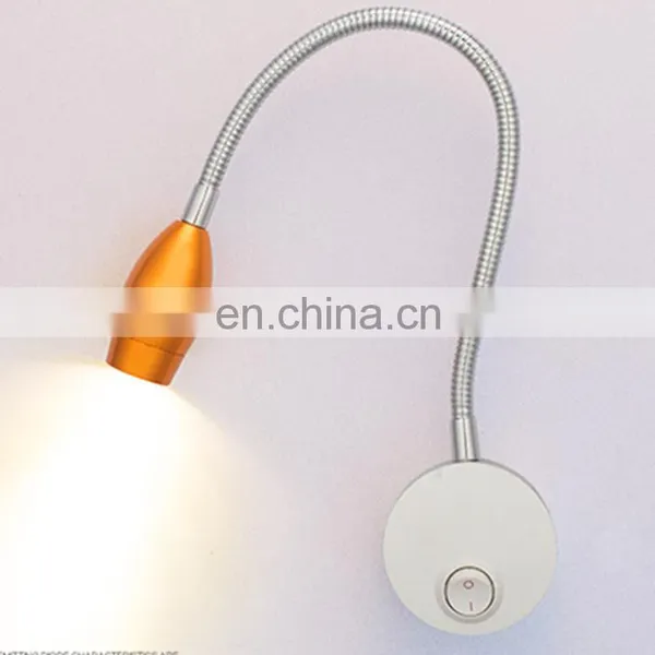 Colourful Light Head 1w 110v 220v Swing Arm Desk Lamp Hot Sell Flexible Hose Bed Lamp Decorative Led Reading Lamp photo-5