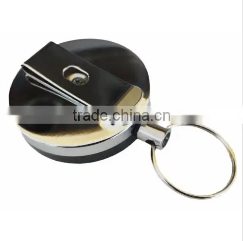 Gift Idea 2" Pull Reel Key Chain Keychain w 38" Retractable Cable Cord US SELLER photo-2