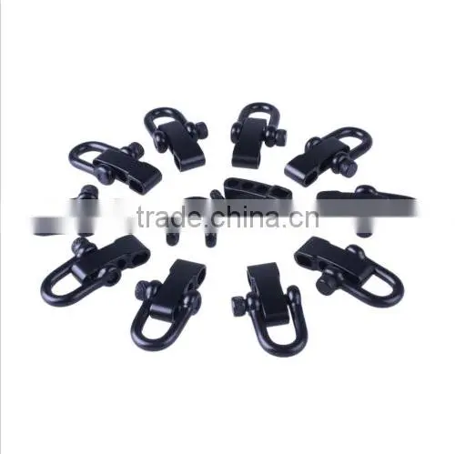10 Pcs / Lot Black U Flat Adjustable SHACKLE Buckle for 550 Paracord Bracelet photo-2