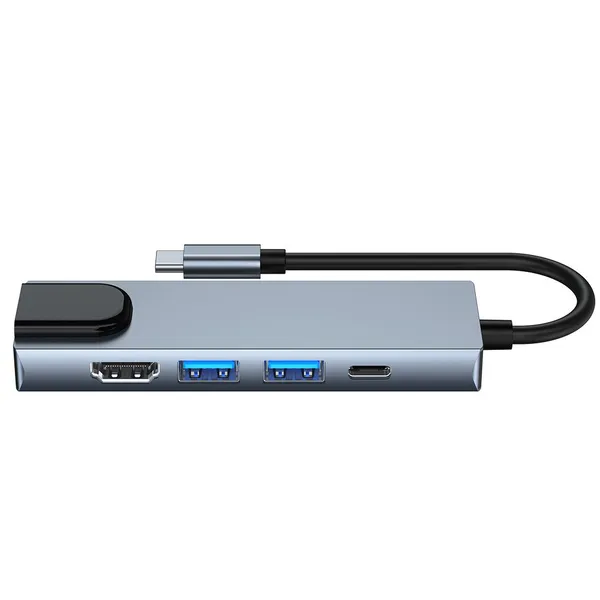 Type-C Docking Station Type-C to HDMI Gigabit Network Port RJ45 Five in One HUB photo-5