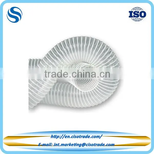 Clear Spiral Steel Wire Reinforced PVC Suction Hose to FDA Standards