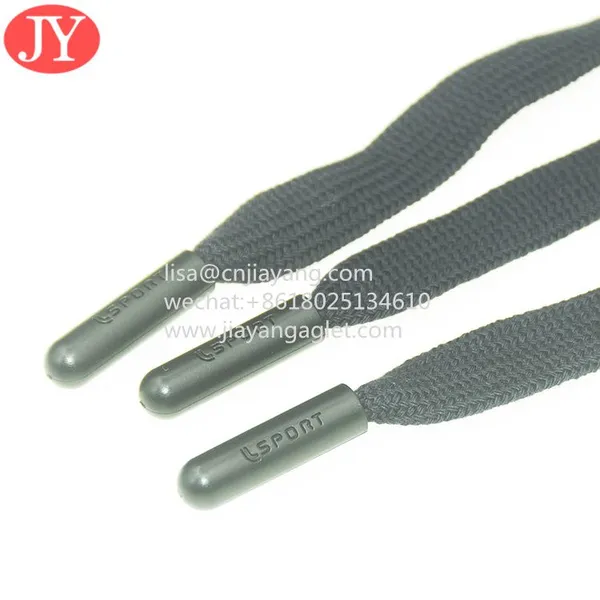 Black Color Matte Shoe Lace Aglet Assorted Round Laces Drawcords With Aglet Tips