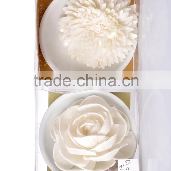 Scented Clay Rattan Stick Flower Reed Diffuser With 3 Pcs Candles photo-5