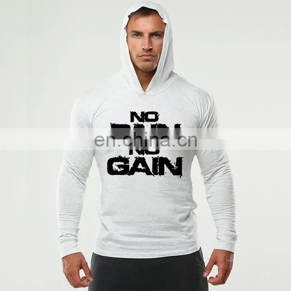 Gym Hoodie Jacket Sweatshirt Custom Logo Blank Cotton Fitness Hoodie Men photo-3