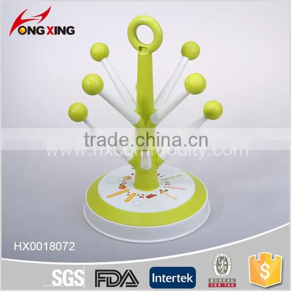 Natural Tree Design Plastic Cup Hanger Rack With 8 Cups Set photo-2
