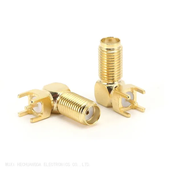 SMA KWE RF Adapter Female Jack Connector Right Angle Solder Type Antenna CONNECTOR PCB Mount 19MM photo-2