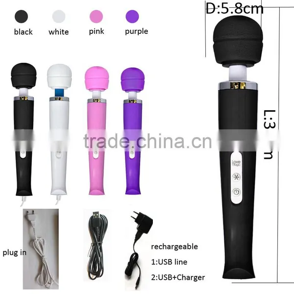 Best Selling Black /white/purple Sex Vibrator USB Cord 10 Speed Magic Wand Sex Toy Upmarket Wand photo-5
