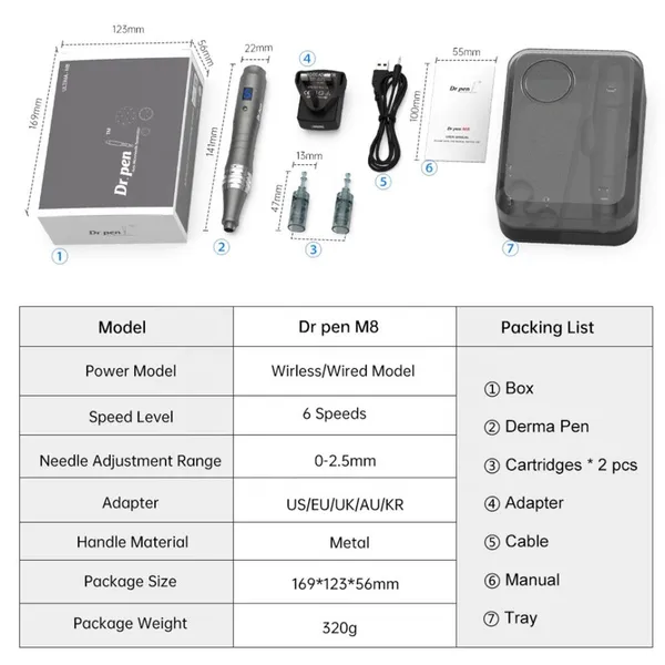 Home Use Derma Roller Dermapen System Microneedling Pen Dr Pen M8 Skin Beauty Treatment Tools photo-5