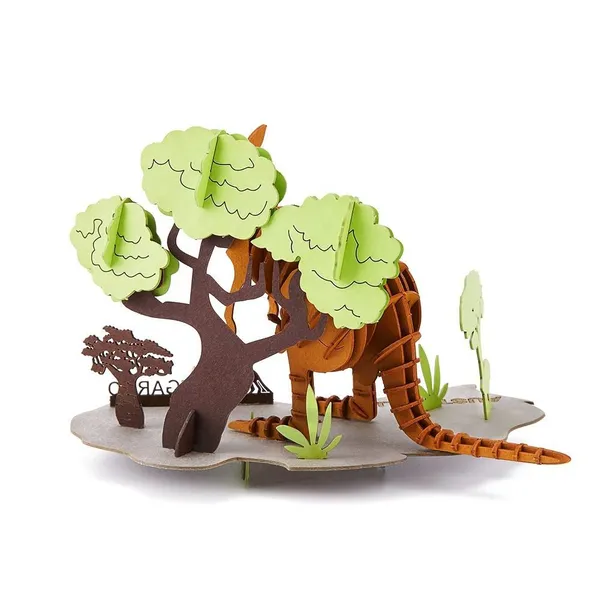 Wholesale 3d Eco-Friendly Kangaroo Cardboard Puzzles Model Handmade Wild Animal Safari Paper Toys Craft Sets for Kids & Adult photo-3