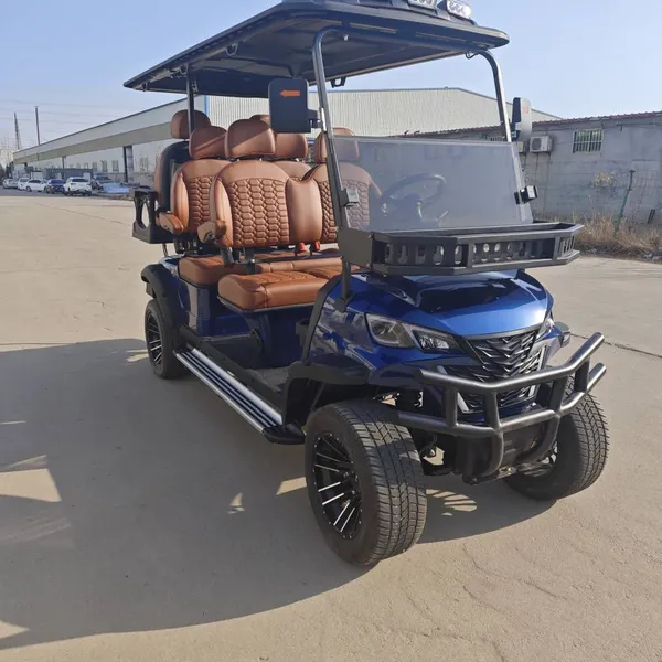 New 4+2 Six-seater Electric Golf Cart for Export and Foreign Trade, Electric Sightseeing Vehicle. Factory Direct Sales, Customizable. photo-4