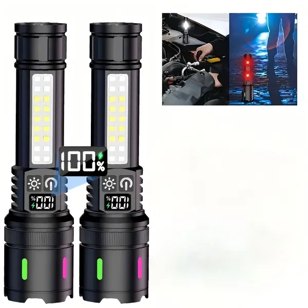 USB-C Rechargeable LED Flashlight, Long-lasting 2000 MAh Battery, Ideal for Camping and Hiking photo-2