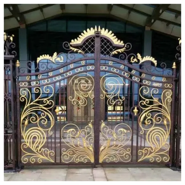 China Hand Forged Wrought Iron Gate Aluminum Gate Driveway Gate For Sale photo-2