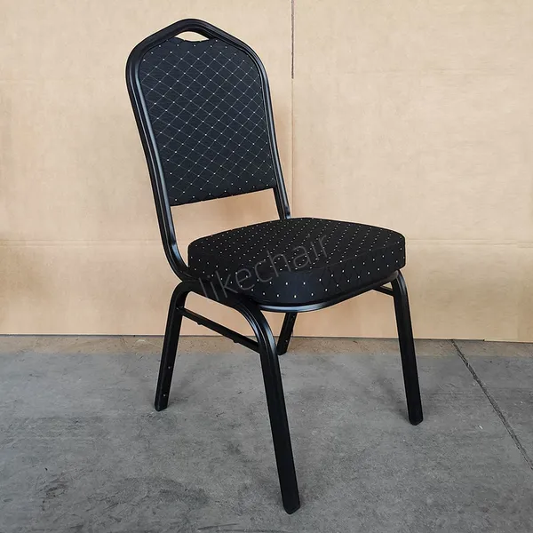 Factory Price Stacking Iron Frame Fabric Cover Thick Padding 500lbs 250kg Load SGS Certified Banquet Chair photo-2