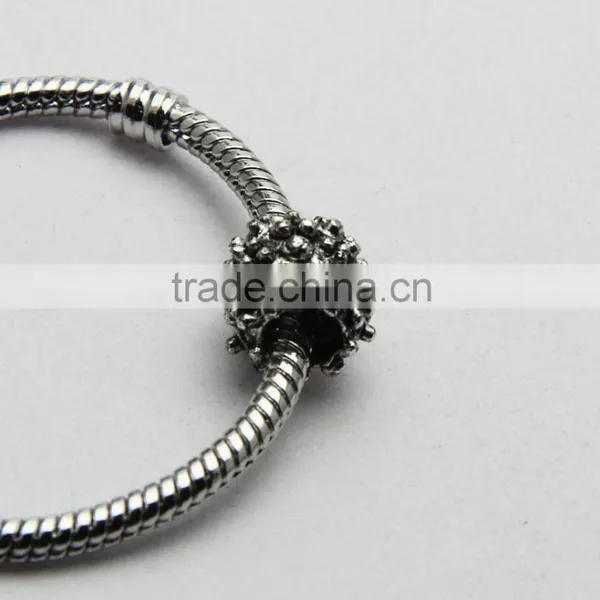 Popular Drum Shape Anti-silver Large Hole Metal Beads, Zinc Alloy Bracelets & Necklaces Beads Accessories photo-2