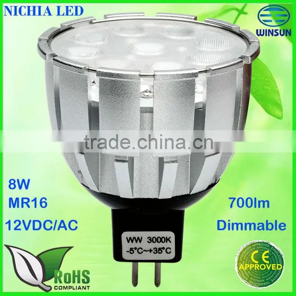 2013 Newest 12VDC/AC Led Lights Mr16 8W Led Spotlight