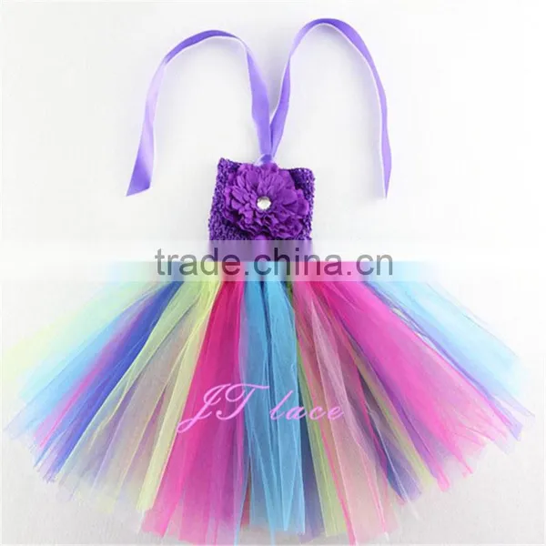 Purple Rainbow Flower Girl Dress- Flower Girl Dress- Lavender Flower Girl Dresses- Tutu Dress- Lavender Tutu photo-2