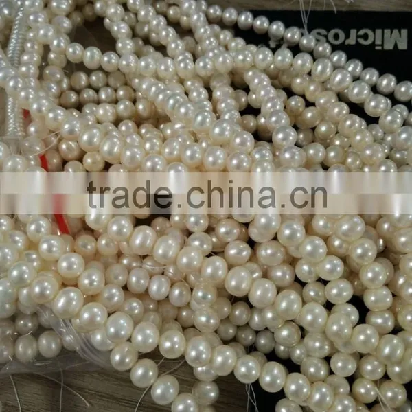 Chinese White Freshwater Pearl Powder Strand photo-2