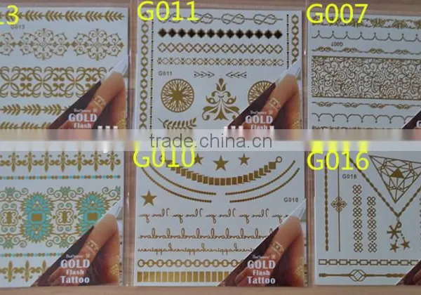 Arabic Tattoos Jewelry Sticker Golden Tattoo 11*15CM G-series Wholesale