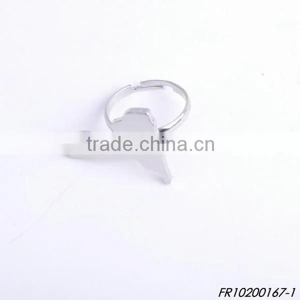 Shiny Gold and Shiny Silver Plating Adjustable Different States of Usa Map Rings photo-2