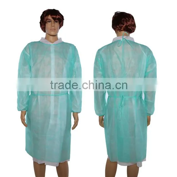 Popular Dark Green Non Woven Disposable Isolation Gown