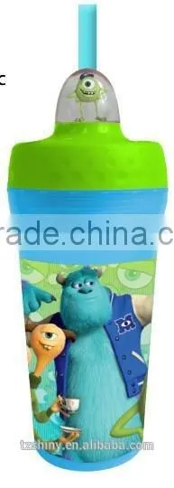 BPA Free Custom Design 3D Printing Plastic Bottle for Kid With Straw photo-2