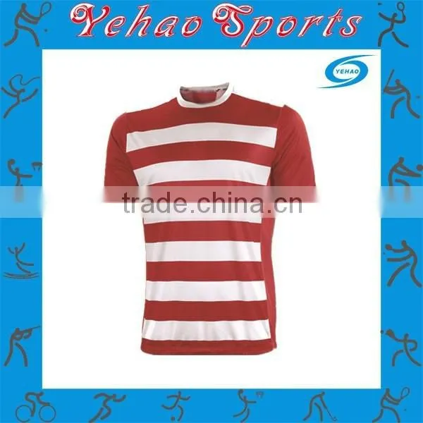 Two Colors Striped Practice Soccer Jersey With Sublimation Made photo-3