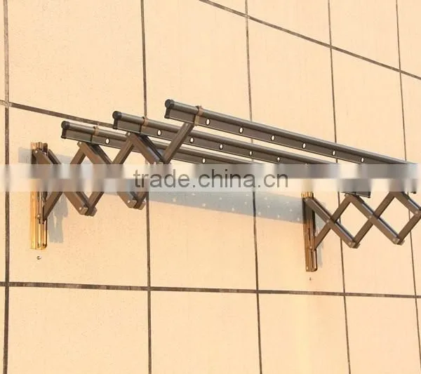 Folding Stainless Steel Push Pull Metal Hanger Rack photo-3
