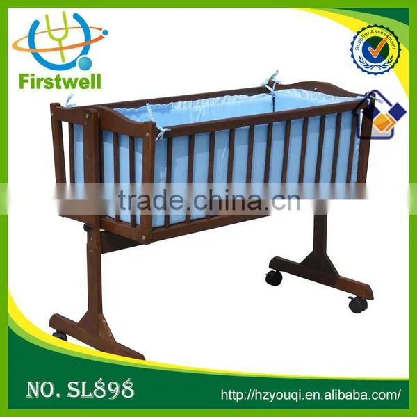 Wholesale China Cute Baby Cot Wood Crib photo-2