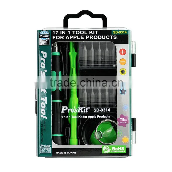 17 in 1 Tool Kit Complete All Necessary Screwdriver Bits and Repair Tools For Apple Product Repairs - ProsKit SD-9314