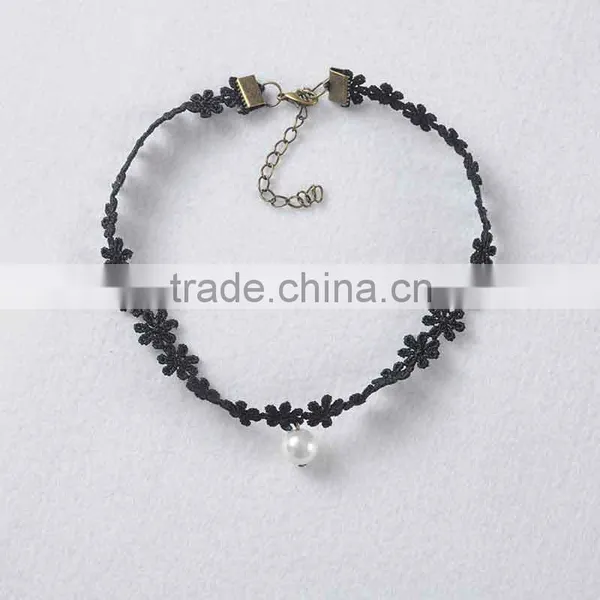 Popular Hot Sale Black Lace Women Bracelet With Pearl photo-3