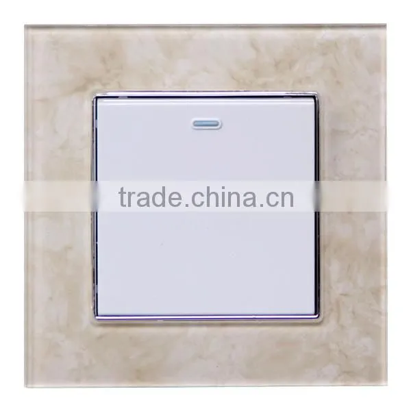 1 gang turn on off button switch with crystal pattern face