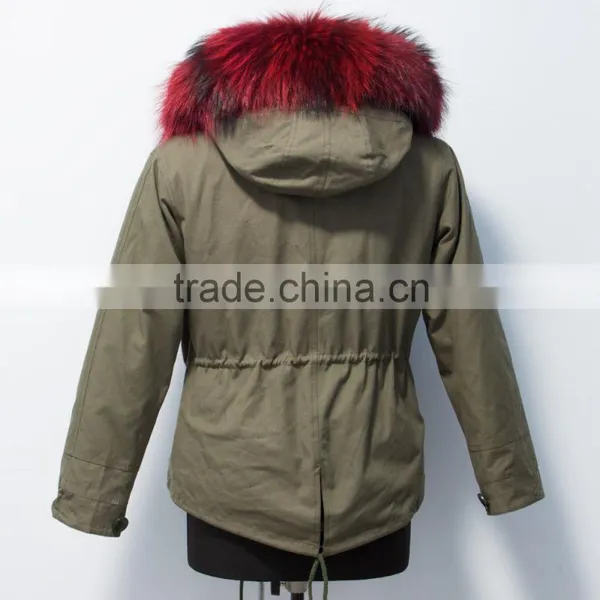 Pc008 New Arrival Women Fur Trim Parka Jackt photo-4