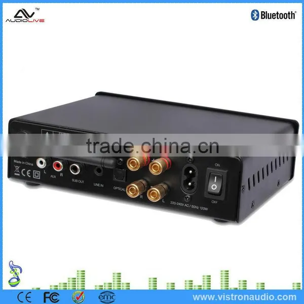 Class D 2X50W RMS 4ohm Professional Wireless Bluetooth Home HiFi Audio Amplifier photo-5