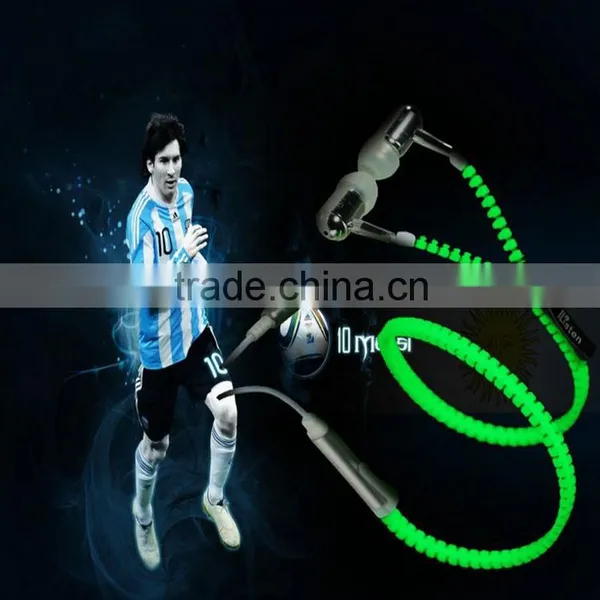 Earphones Zip Zipper Style , With Built in MIC Hands Free Tangle Free photo-2