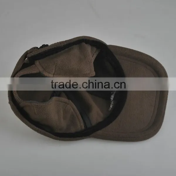Custom Polar Fleece Earflap Baseball Cap Without Logo photo-3