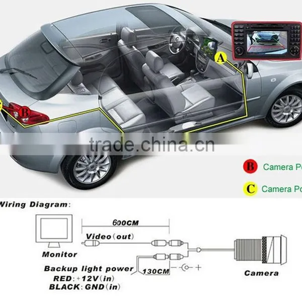 5USD Silver HD CMOS Vehicle Camera Car Reversing Rearview Backup Camera photo-2