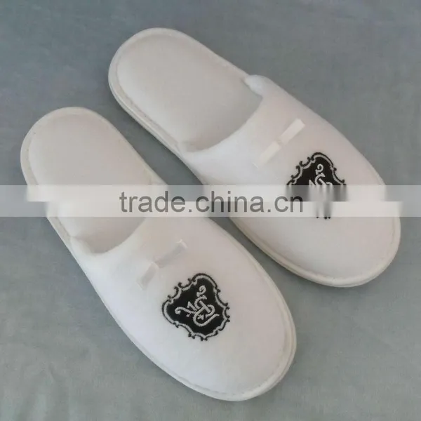 100% Cotton Velour Kids Hotel Slippers With Embroidery Design