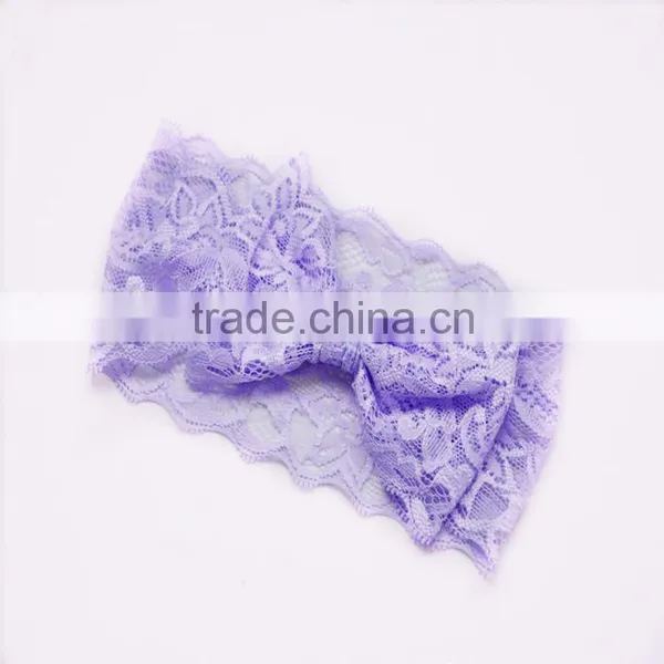 Hot-selling Girly Lace Messy Bow Headwraps,babygirl Big Bow Headband photo-2
