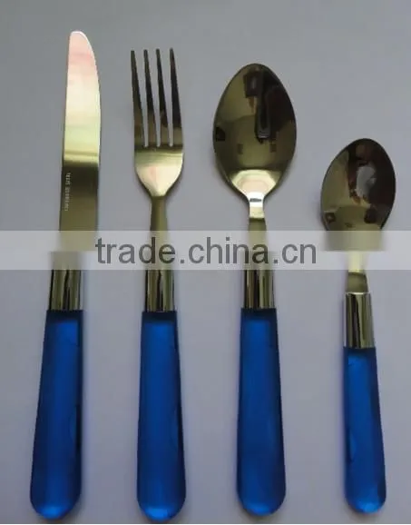 Hot Sales Colourful Handle Stainless Steel Tableware Sets