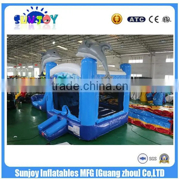 Hot Commercial Grade Cheap Dolphin Water Slide ,28ft Castle Slide photo-5