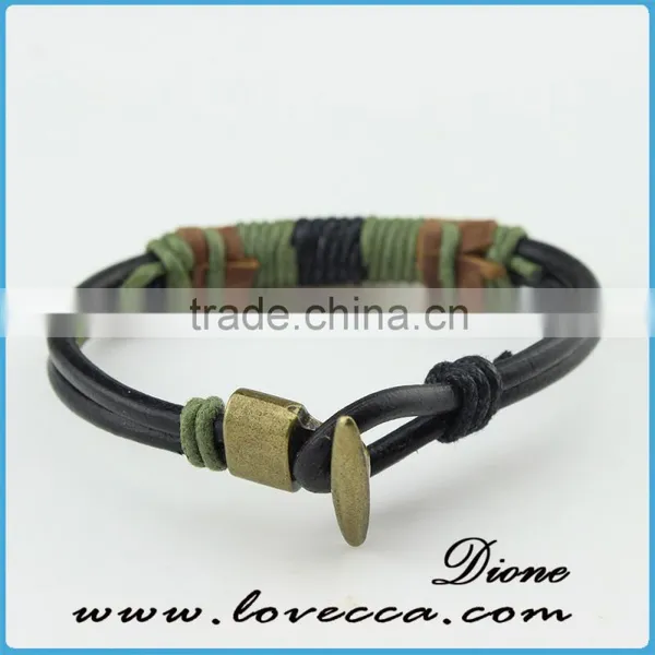 Fashion Jewelry Wholesale !!! Unisex Charm Genuine Leather Bracelet photo-4