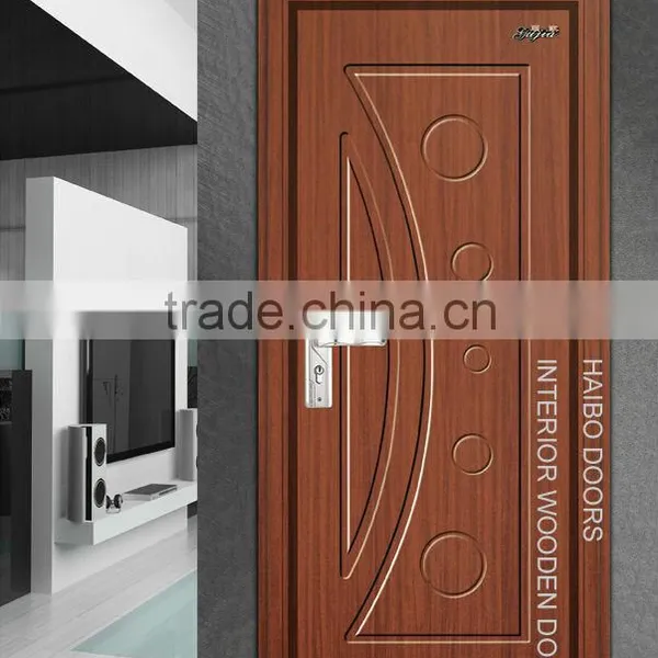Cheap Interior MDF Wooden PVC Flush Doors for Rooms (HB-8003)