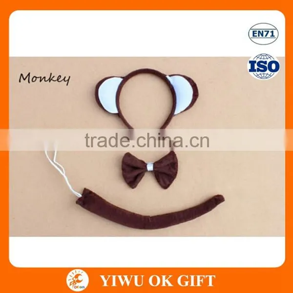 Black Color Cat Ears Headband With Bow Tie And Tail For Party Decoration Favor Bow Tie Set photo-3