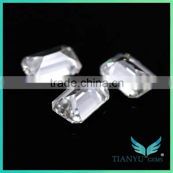 China Factory Manufacturing Gemstone 10x8mm Emerald Cut Moissanite Band photo-3