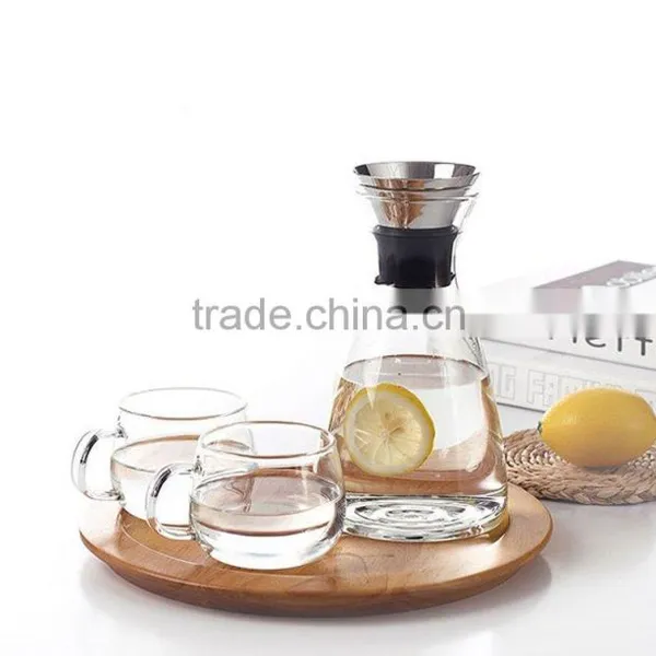 Glass Drip-free Carafe With Stainless Steel Silicone Flip-top Lid, Hot and Cold Water Pitcher, Tea/Coffee Maker photo-6