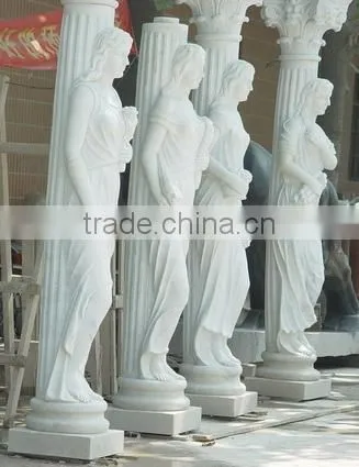 Good Quality Round Marble Column Marbe House Pillars Designs photo-2