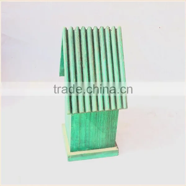 Custom Small House Shaped Decorative Wooden Bird Houses Prefabricated Wood Houses photo-2