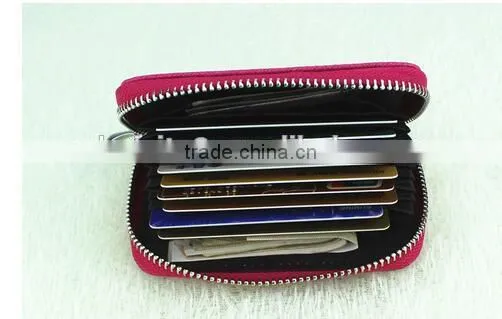 Cy278 Genuine Leather Women Card Holder Wallets High Quality Female Pillow Purse Fashion Organ Zipper Credit Card Holders photo-3