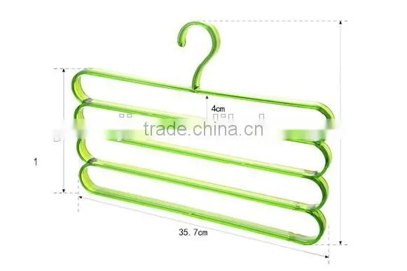 Fashion Colorful 4Layer Plastic Trousers Hanger Towel Hanger Clothes Hanger photo-2